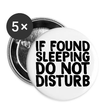 If Sleeping Do Not Disturb - Buttons large 2.2''/56 mm (5-pack) - white - Front