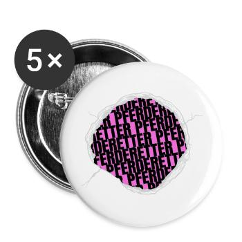 lieben brauner tier schwein weihnachten - Buttons groß 56 mm (5er Pack) - Weiß - Vorne