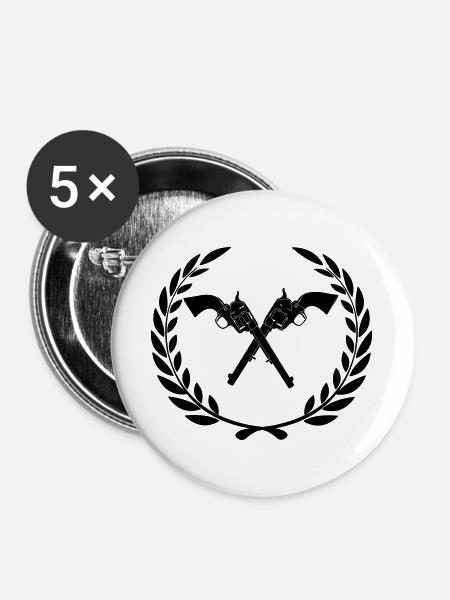 Hengstfohlen 45 im Lorbeerkranz - Buttons groß 56 mm (5er Pack) - Weiß