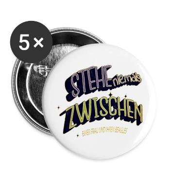 pfote pudel geburtstag geburtstagsgeschenkidee - Buttons groß 56 mm (5er Pack) - Weiß - Vorne