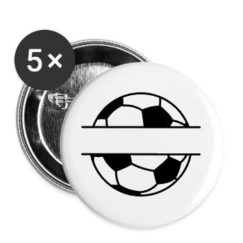 Bannière de nom de football - Lot de 5 grands badges (56 mm) - blanc - Devant