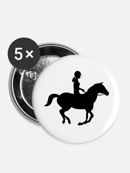 Reiterin - Buttons groß 56 mm (5er Pack) - Weiß