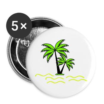 Palmiers - Lot de 5 grands badges (56 mm) - blanc - Devant