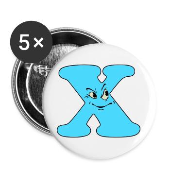 X - Buttons groß 56 mm (5er Pack) - Weiß - Vorne