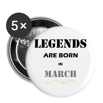 March Legends Geschenk black - Buttons groß 56 mm (5er Pack) - Weiß - Vorne