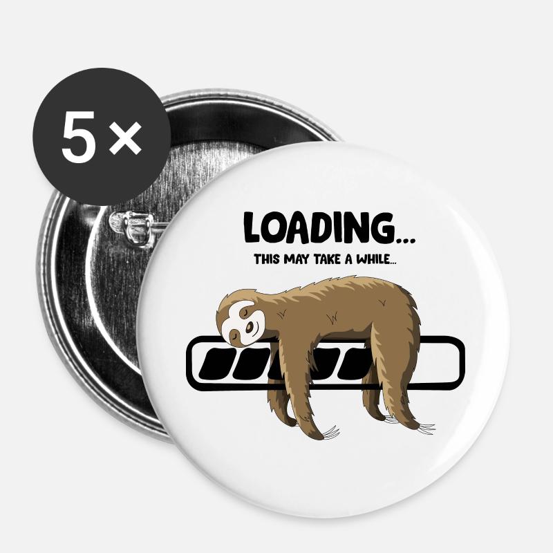 Energy and laziness - Buttons large 2.2''/56 mm (5-pack) - white