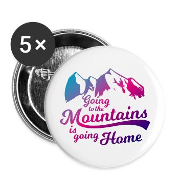 Adventure Travel Hiking Mountain - Buttons large 2.2''/56 mm (5-pack) - white - Front