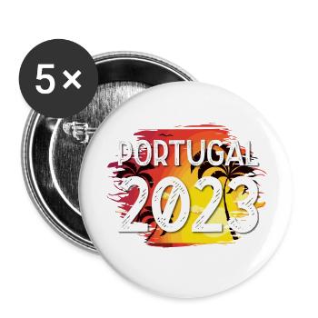 Portugal 2023 - Lot de 5 grands badges (56 mm) - blanc - Devant