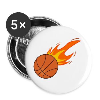 Basketball basketball players - Buttons large 2.2''/56 mm (5-pack) - white - Front