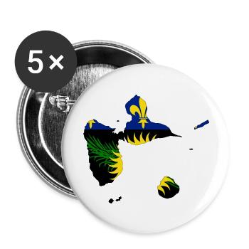 Stadtplan von Guadeloupe - Buttons groß 56 mm (5er Pack) - Weiß - Vorne
