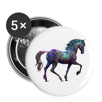 Équitation - Lot de 5 grands badges (56 mm) - blanc - Devant