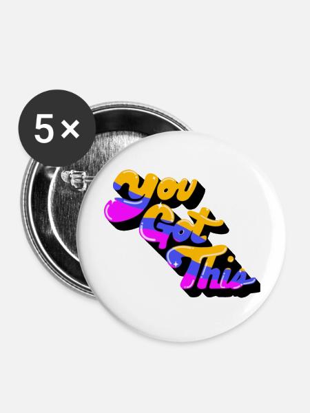Du hast das - Buttons groß 56 mm (5er Pack) - Weiß