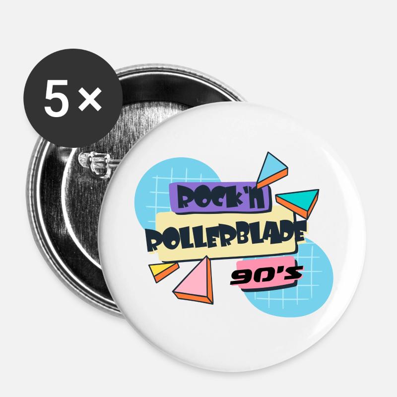 rock n rollerblade - Buttons groß 56 mm (5er Pack) - Weiß