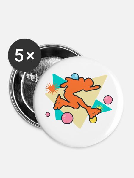 skater blader jump - Buttons groß 56 mm (5er Pack) - Weiß