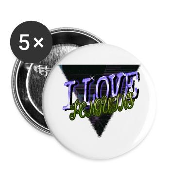 Bday Mignon Pingouin Dictons Empereur Génial Drôle - Lot de 5 grands badges (56 mm) - blanc - Devant