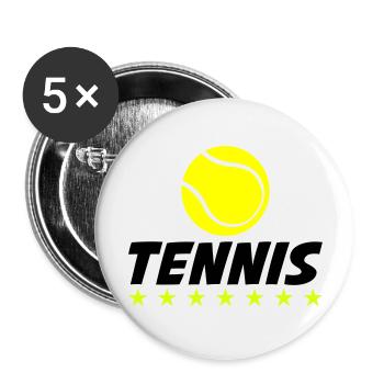 tennis 01 - Buttons groß 56 mm (5er Pack) - Weiß - Vorne