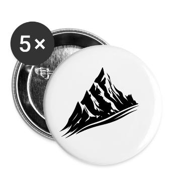 Mountains Silhouette Nature Symbol - Buttons large 2.2''/56 mm (5-pack) - white - Front