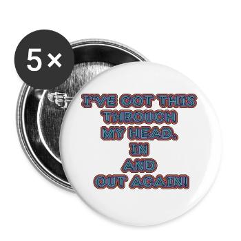 funny non-thinking design / funny sayings - Buttons large 2.2''/56 mm (5-pack) - white - Front