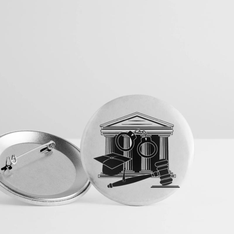 Logo des Gerichts, des Richters oder des Anwalts Buttons groß 56 mm (5er Pack)