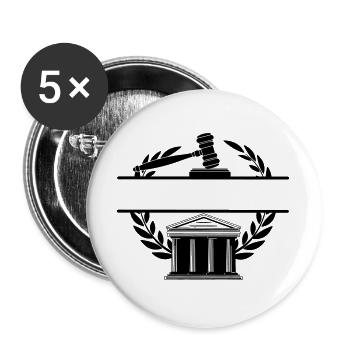 Palais de justice monogramme d’avocat - Lot de 5 grands badges (56 mm) - blanc - Devant