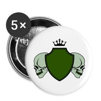 skull wappen - Buttons groß 56 mm (5er Pack) - Weiß - Vorne