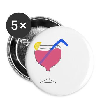 cocktail - Buttons groß 56 mm (5er Pack) - Weiß - Vorne