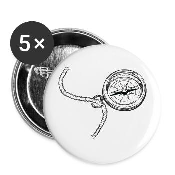 Golden Compass Voile Sport Bateau Yacht Voile Voile - Lot de 5 grands badges (56 mm) - blanc - Devant