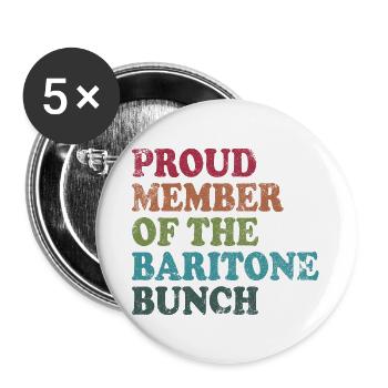 Proud Member of the Baritone Bunch - retro dark - Buttons large 2.2''/56 mm (5-pack) - white - Front