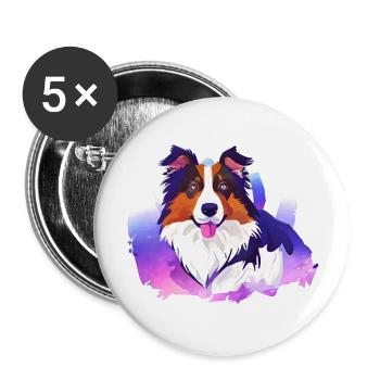 Chiens Berger Chien Propriétaire Chien Chien Propriétaire Chien Propriétaire - Lot de 5 grands badges (56 mm) - blanc - Devant