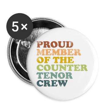 Proud Member of the Countertenor Crew - retro - Buttons large 2.2''/56 mm (5-pack) - white - Front