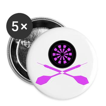Dart Sport Logo - Buttons groß 56 mm (5er Pack) - Weiß - Vorne