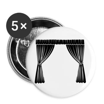Logo des rideaux - Lot de 5 grands badges (56 mm) - blanc - Devant