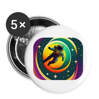 Lost in space - Lot de 5 grands badges (56 mm) - blanc - Devant