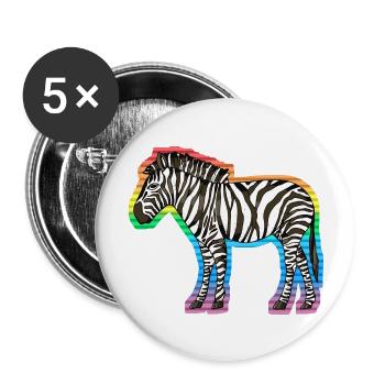 Zebra - Buttons groß 56 mm (5er Pack) - Weiß - Vorne