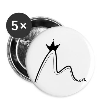 Mom Crown Krone Mutter Mama - Buttons groß 56 mm (5er Pack) - Weiß - Vorne