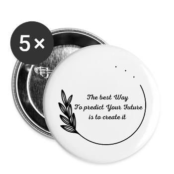 Zukünftiges Selbst - Buttons groß 56 mm (5er Pack) - Weiß - Vorne