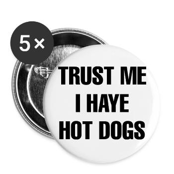 Dog Hund - Buttons large 2.2''/56 mm (5-pack) - white - Front