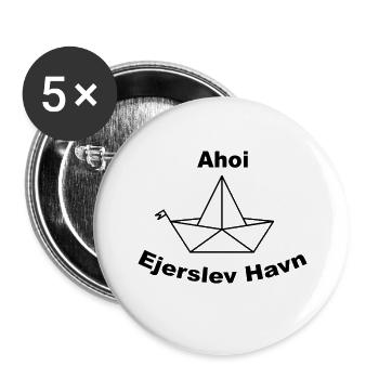 Faltboot Design Ejerslev Havn - Buttons groß 56 mm (5er Pack) - Weiß - Vorne