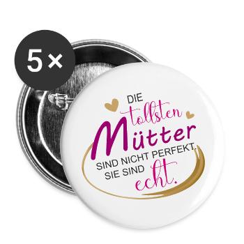 Tollste Mutter Mama Mütter Valentinstag - Buttons groß 56 mm (5er Pack) - Weiß - Vorne