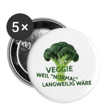 Veggie-weil "normal" langweilig wäre 2.0 - Buttons groß 56 mm (5er Pack) - Weiß - Vorne