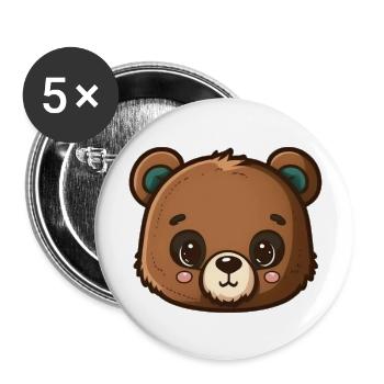 Cuddly Bear Sweet Bear - Buttons large 2.2''/56 mm (5-pack) - white - Front