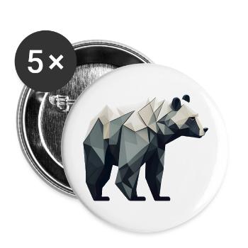 Minimalist Bear - Buttons large 2.2''/56 mm (5-pack) - white - Front