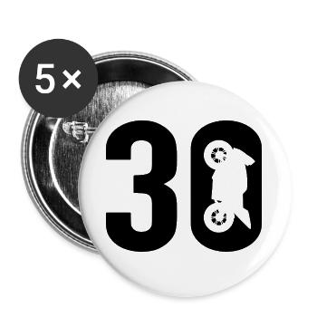 30 Biker Motorcycle 30 - Buttons large 2.2''/56 mm (5-pack) - white - Front