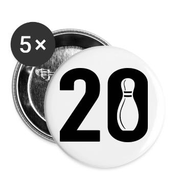 20 Bowling Bowler 20 - Buttons large 2.2''/56 mm (5-pack) - white - Front