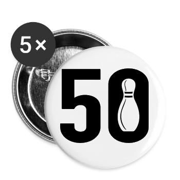 50 Bowling Bowler 50 - Buttons large 2.2''/56 mm (5-pack) - white - Front