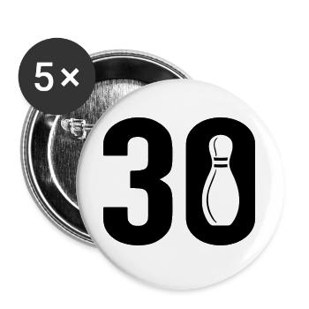 30 Bowling Bowler 30 - Buttons large 2.2''/56 mm (5-pack) - white - Front
