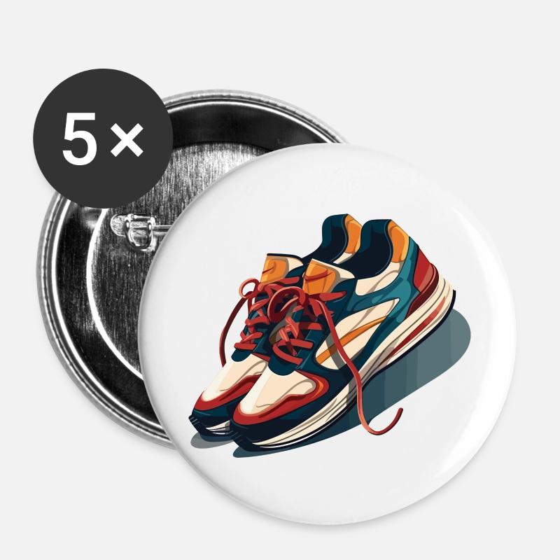 Sneakers - Buttons large 2.2''/56 mm (5-pack) - white
