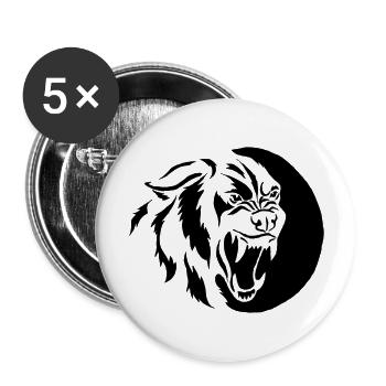 Fenrir Wolf - Buttons groß 56 mm (5er Pack) - Weiß - Vorne