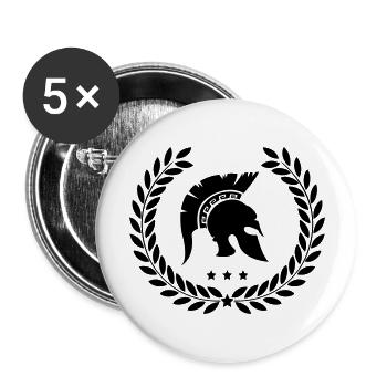 spartaner - Buttons groß 56 mm (5er Pack) - Weiß - Vorne