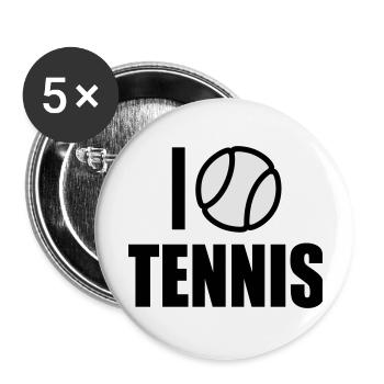 J’adore le tennis - Lot de 5 grands badges (56 mm) - blanc - Devant